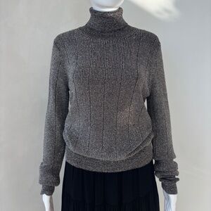 Designer Jill Stuart Sparkly Knit Turtleneck Sweater